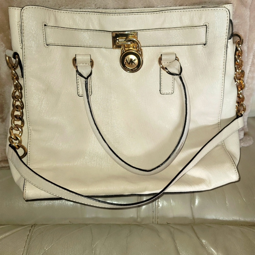 Michael Kors Large Ivory Hamilton Satchel